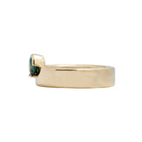 14k Yellow Gold Riley Band with Teal Sapphire
