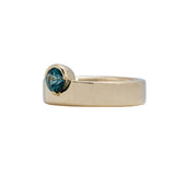 14k Yellow Gold Riley Band with Teal Sapphire