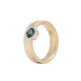 14k Yellow Gold Riley Band with Teal Sapphire