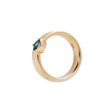 14k Yellow Gold Riley Band with Teal Sapphire