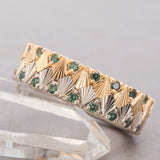 14k Yellow/White Gold Double Plume Band