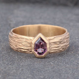 14k Yellow Gold Whiskey Sapphire Elder Ring