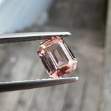 1.04ct Peach Emerald Cut Sapphire