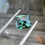 2.31ct Princess Cut Green-Blue Sapphire