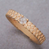 14K Leaf Eternity Band w/ Diamond