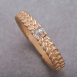 14K Leaf Eternity Band w/ Diamond