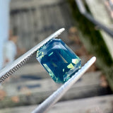 2.58ct Opalescent Green Emerald Cut Sapphire