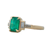 1.36ct Emerald and Diamond Constance 14K Yellow Gold