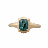 1.73ct Blue Cushion Sapphire Audrey Ring 14K Yellow Gold
