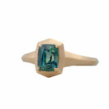 1.73ct Blue Cushion Sapphire Audrey Ring 14K Yellow Gold