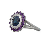 2.79ct Bi-Color Spinel and Amethyst Ring 14K White Gold