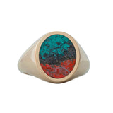 Sonora Sunrise Chrysocolla Signet 14K Yellow Gold
