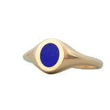 Lapis Petite Signet Ring 14K Yellow Gold