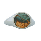 Morrisonite Vertical Oval Signet Ring Sterling Silver