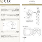 5.51ct 9.76x9.75x6.75mm GIA I1 Fancy Greyish Greenish Yellow Cut Corner Square Step Cut 28026-01