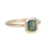 1.63ct Cloudy Green Opalescent  Sapphire Patience Ring 14K Yellow Gold