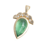2.91ct Tsavorite Garnet Pear Plume Pendant 18K Yellow Gold