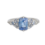 2.00ct Blue Cushion Sapphire Juniper in 14K White Gold