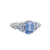 2.00ct Blue Cushion Sapphire Juniper in 14K White Gold