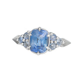 2.00ct Blue Cushion Sapphire Juniper in 14K White Gold