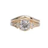 1.05ct Grey Diamond Caraway with Triangle Diamond Accents 14K Yellow Gold