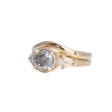 1.05ct Grey Diamond Caraway with Triangle Diamond Accents 14K Yellow Gold