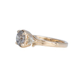 1.05ct Grey Diamond Caraway with Triangle Diamond Accents 14K Yellow Gold