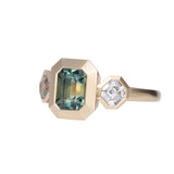1.67ct Parti Sapphire Valeria with Asscher Accents 14K Yellow Gold