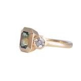 1.67ct Parti Sapphire Valeria with Asscher Accents 14K Yellow Gold