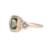 1.67ct Parti Sapphire Valeria with Asscher Accents 14K Yellow Gold