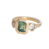 1.67ct Parti Sapphire Valeria with Asscher Accents 14K Yellow Gold