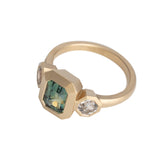 1.67ct Parti Sapphire Valeria with Asscher Accents 14K Yellow Gold