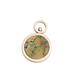 Turquoise and Variscite Reversible Inlay Pendant 14K Yellow Gold