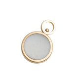 Wyoming Black Jade and Coconut Agate Reversible Inlay Pendant 14K Yellow Gold