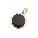 Wyoming Black Jade and Coconut Agate Reversible Inlay Pendant 14K Yellow Gold