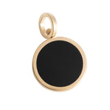 Wyoming Black Jade and Coconut Agate Reversible Inlay Pendant 14K Yellow Gold