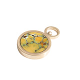 Turquoise and Variscite Reversible Inlay Pendant 14K Yellow Gold