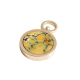 Turquoise and Variscite Reversible Inlay Pendant 14K Yellow Gold