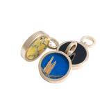 Turquoise and Variscite Reversible Inlay Pendant 14K Yellow Gold