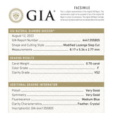 0.70ct 8.17x5.34x2.77mm GIA VS2 F Lozenge Step Cut 26746-02