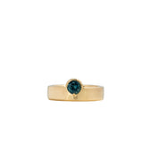 14k Yellow Gold Riley Band with Teal Sapphire