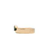 14k Yellow Gold Riley Band with Teal Sapphire