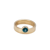 14k Yellow Gold Riley Band with Teal Sapphire