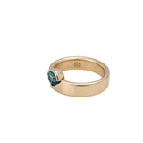 14k Yellow Gold Riley Band with Teal Sapphire