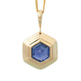 Marg's Ripple Blue Sapphire Hexagon Pendant