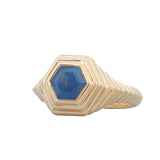 Marg's Ripple Signet w/ Banded Blue Sapphire