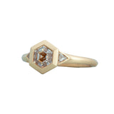 Hexagon Champagne Diamond Ring