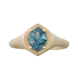 Sky Blue Navette Signet Ring