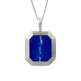 14k White Gold Lapis Step Pendant