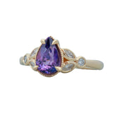 2.02ct Purple Pear Sapphire Morgana 14K Yellow Gold